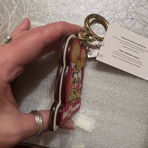 NWT Disney x Coach Bag Charm Mickey Minnie holding hands camara retro - Picture 3 of 8